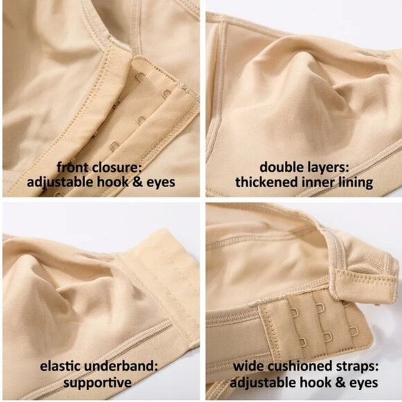 DELIMIRA Wmns |40B| Front Close Posture Wireless Back Support Full Coverage Bra - Picture 3 of 12
